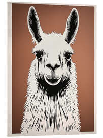 Acrylic print Lama Portrait in Brown