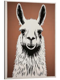 Aluminiumtavla Lama Portrait in Brown - Frank Daske