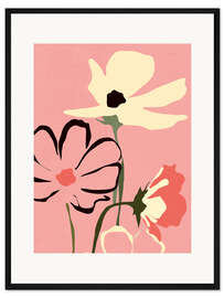 Gerahmter Kunstdruck Abstrakte Blumen