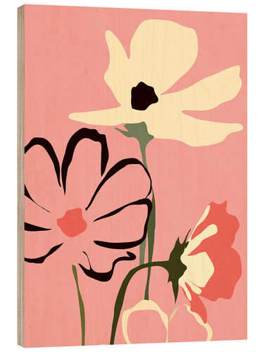 Stampa su legno Abstract Flowers