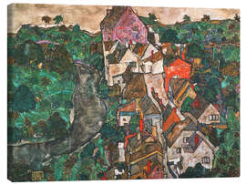 Canvastavla Landscape in Český Krumlov - Egon Schiele