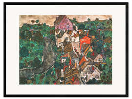 Gerahmter Kunstdruck Landschaft in Krumau