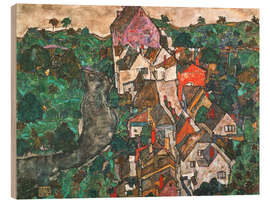 Tableau en bois Landscape in Český Krumlov - Egon Schiele