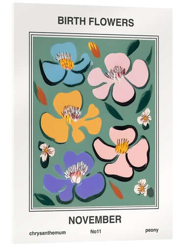 Acrylglasbild Geburtsblumen - November