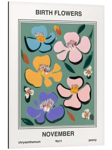 Cuadro de aluminio Flores de nacimiento - noviembre
