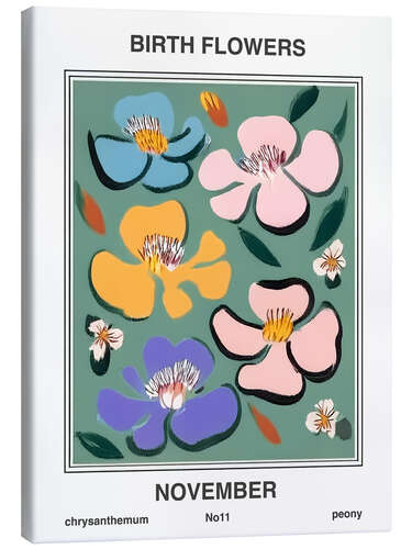 Canvas print Birth Flowers - November