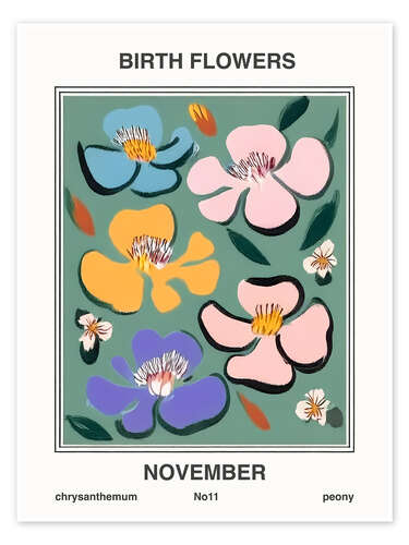 Poster Birth Flowers - November