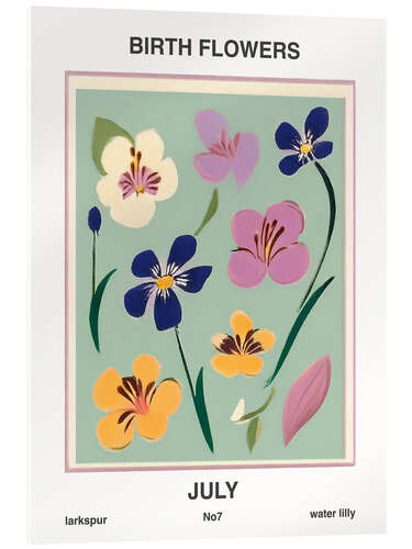 Acrylglasbild Geburtsblumen - Juli