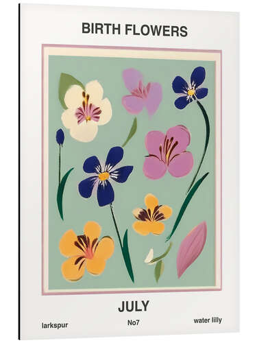 Cuadro de aluminio Flores de nacimiento - julio