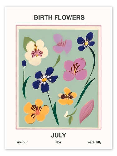 Poster Birth Flowers - July