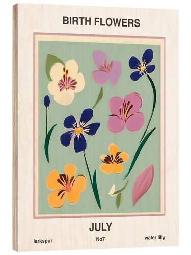 Obraz na drewnie Birth Flowers - July