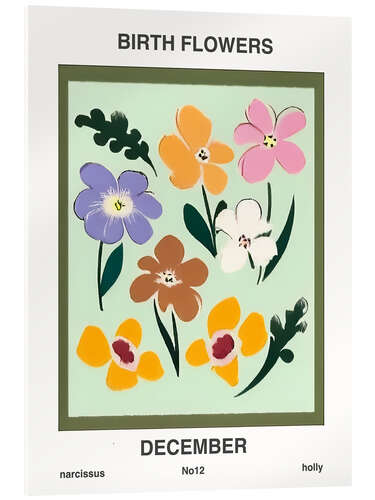 Acrylglasbild Geburtsblumen - Dezember
