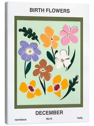 Leinwandbild Geburtsblumen - Dezember