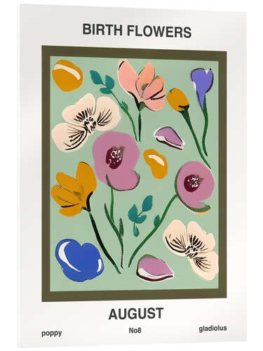 Acrylglasbild Geburtsblumen - August