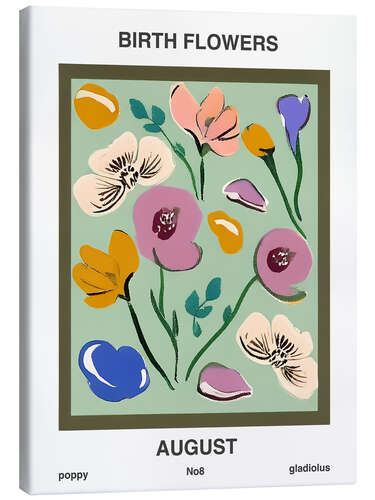 Leinwandbild Geburtsblumen - August