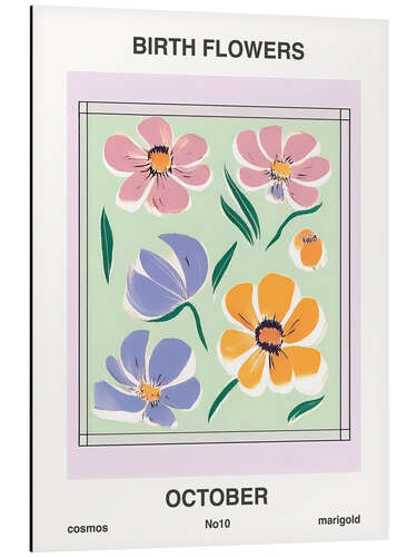 Cuadro de aluminio Flores de nacimiento - Octubre