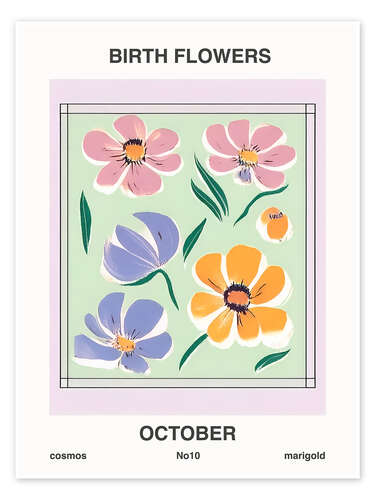 Poster Birth Flowers - October