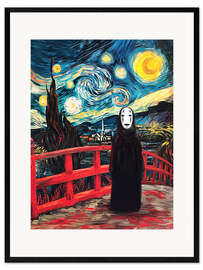 Plakat artystyczny premium w ramie Kaonashi Van Gogh