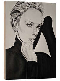 Holzbild Hab keine Angst, dein wahres Gesicht zu zeigen - Gilles LeBlu