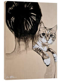 Holzbild Cat-Aholic - Gilles LeBlu
