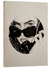 Holzbild Calling to the Moon I