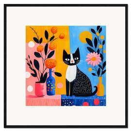 Impresión de arte enmarcada Still life with cat