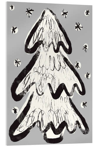 Acrylic print Christmas Tree And Snow