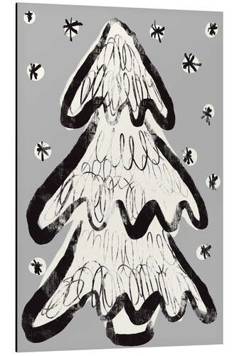Alumiinitaulu Christmas Tree And Snow