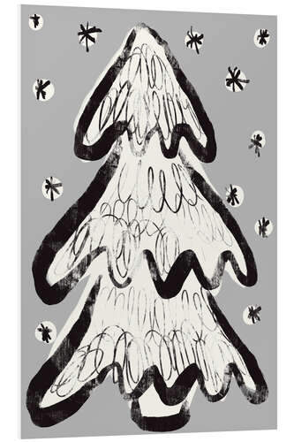Foam board print Christmas Tree And Snow