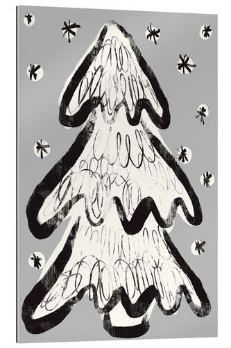 Stampa su plexi-alluminio Christmas Tree And Snow
