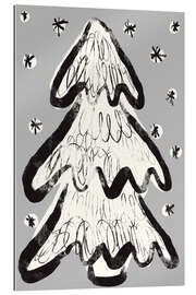 Stampa su plexi-alluminio Christmas Tree And Snow