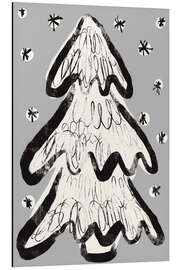 Magnettafel Weihnachtsbaum und Schnee