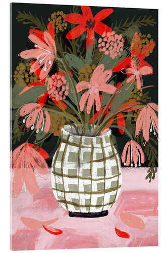 Acrylglasbild Karierte Vase Nr. 2