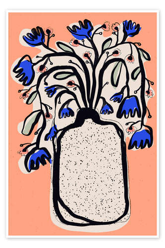Póster Lovely Flower Bouquet, Peach