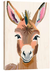 Wood print Little donkey