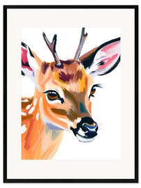 Gerahmter Kunstdruck Rehkitz