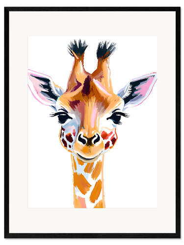 Gerahmter Kunstdruck Kleine Giraffe