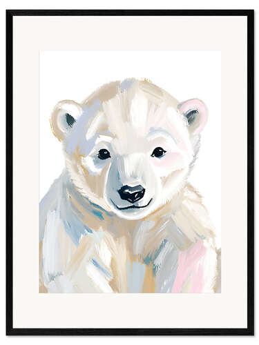 Kunsttryk i ramme Little polar bear
