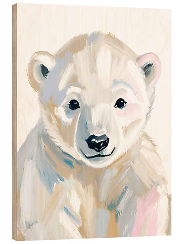 Tableau en bois Little polar bear