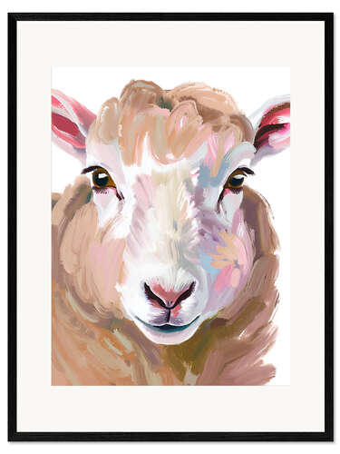 Kunsttryk i ramme Cute sheep
