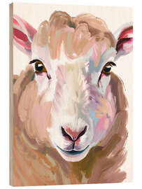 Hout print Cute sheep
