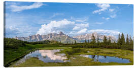 Tableau sur toile Gosaukamm in the Alps with mountain lake - Dieter Meyrl
