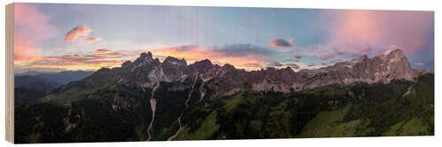Holzbild Sonnenaufgang am Gosaukamm - Dachstein