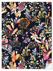 Wandsticker Dunkel florale Wildgräser, Schwarz - Ninola Design