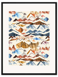 Gerahmter Kunstdruck Western Berglandschaft