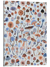 Alubild Psychedelische Pilze, Blau