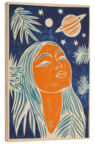 Holzbild Saturn-Lady