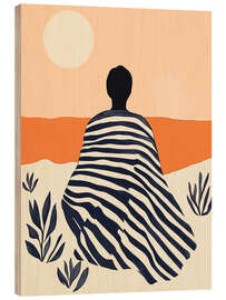 Wood print Meditative sunset with stripes - Frank Daske