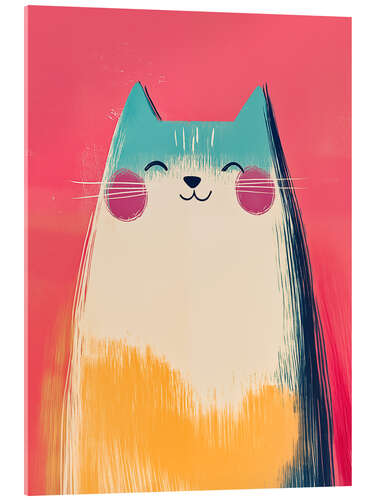 Acrylglas print Happy Pastel Kids Cat