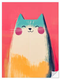Autocolante decorativo Happy Pastel Kids Cat